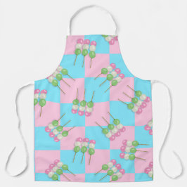 Delantal Pastel Azul Rosa Checkered Dango todo el mundo