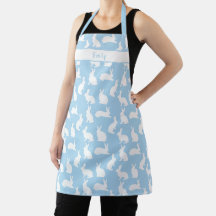 Pastel Blue With White Bunny Pattern And Name