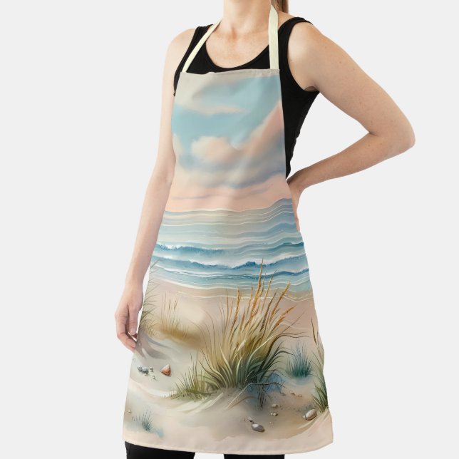 Delantal Pastel Coastal Dunes Watercolor (in situ)