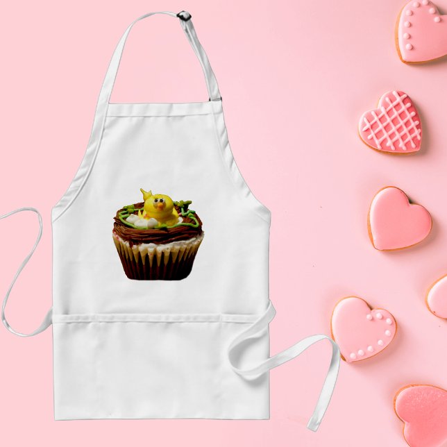 Delantal Pastel con decoración de pato (Cupcake with Duck Decoration Adult Apron)
