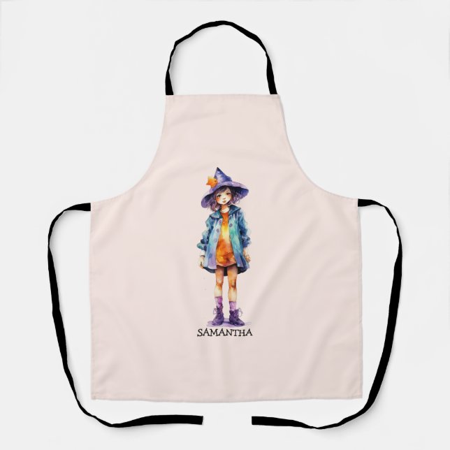 Delantal Pastel Cute Witch Chica Halloween Estética (Anverso)