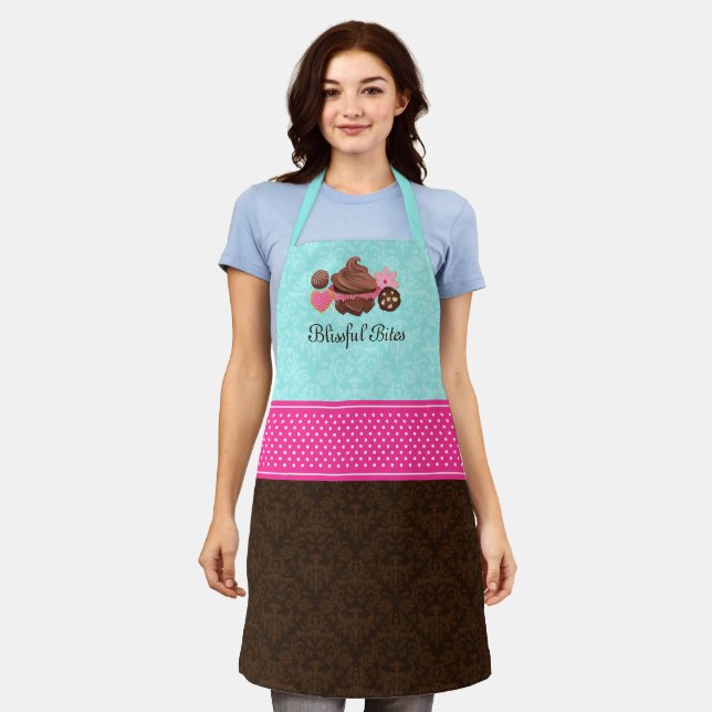 Delantal Pastel de pasteles de chocolate y postres de cocin (Gastado)