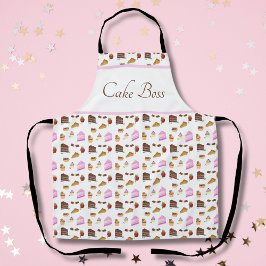 Delantal Pastel de Postres de Acuarela Cake Boss