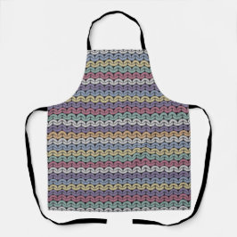 Delantal Pastel Faux Knit Stripes