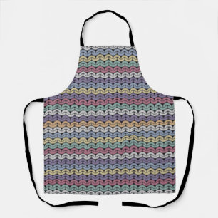 Delantal Pastel Faux Knit Stripes