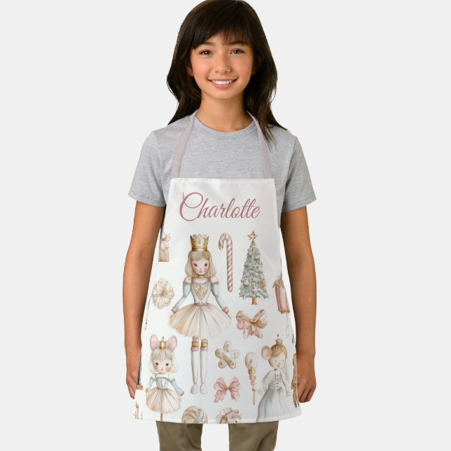 Delantal Pastel Nutcracker & Ballerina Custom Kids Apron (in situ)