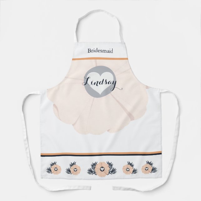 Delantal Pastel Peach Boda Apron (Anverso)