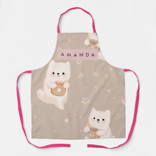 Delantal Pastel Personalizado Patrón de Cachorro Adorable