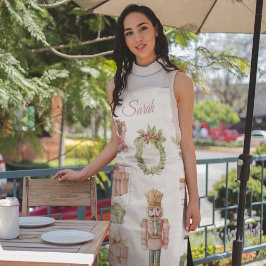 Delantal Pastel Pink Nutcracker Custom Christmas Apron