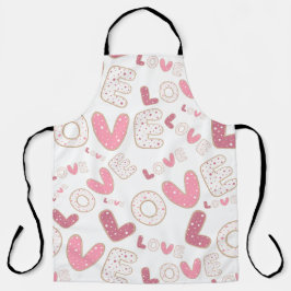 DELANTAL PASTEL PINK & WHITE DÍA DE SAN VALENTÍN LOVE