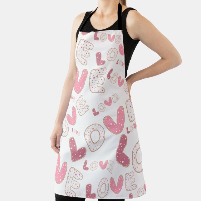 DELANTAL PASTEL PINK & WHITE DÍA DE SAN VALENTÍN LOVE (in situ)