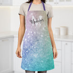 Delantal Pastel Purpurina Bokeh BackgroundGlam Elegant<br><div class="desc">Personalice fácilmente este elegante y colorido patrón de purpurina falso bokeh con su nombre personalizado y/o monograma.</div>