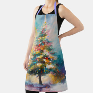 Delantal Pastel resalta el abstracto árbol de Navidad