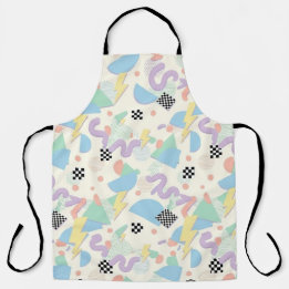 Delantal Pastel Retro Memphis Pattern Swirls