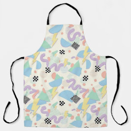 Delantal Pastel Retro Memphis Pattern Swirls
