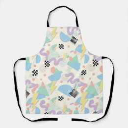 Delantal Pastel Retro Memphis Pattern Swirls