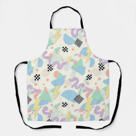 Delantal Pastel Retro Memphis Pattern Swirls