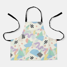 Delantal Pastel Retro Memphis Pattern Swirls