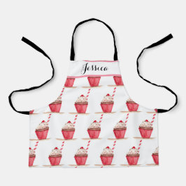Delantal Pastel rosa Dulces dibujados a mano para los niños