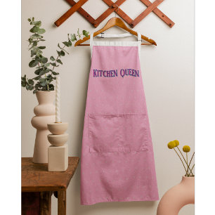 Delantal pastel rosa personalizado - Texto persona