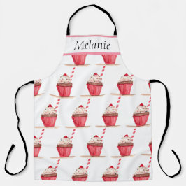 Delantal Pastel rosado Dulces de la Mano Dibujando Cuidada