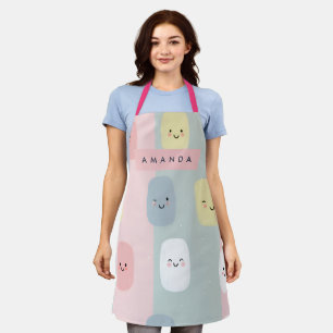 Delantal Pastel sonriente personalizado dulces Kawaii