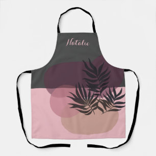 Delantal Pastel suave Abstracto Apron Tropical Rosa y Gris
