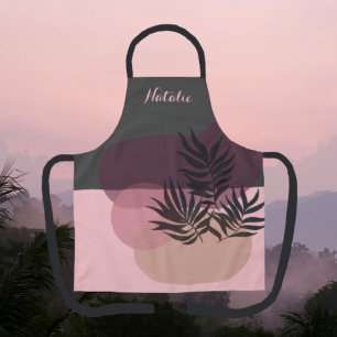 Delantal Pastel suave Abstracto Apron Tropical Rosa y Gris