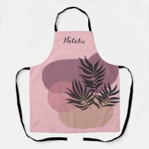 Pastel suave Resumen Apron Tropical Rosa
