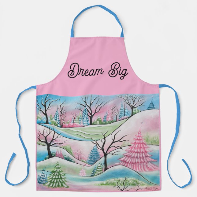 Delantal Pastel Winter Forest Whimsical Art (Anverso)
