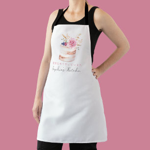 Delantal Pastelero de Repostería Bonito Acuarela Floral Tor