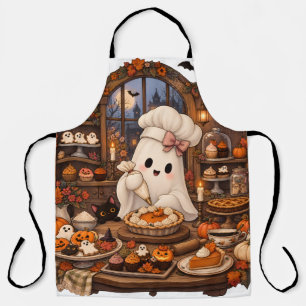 Delantal Pastelero Fantasma Adorable Panadería Embrujada de