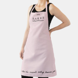 Delantal Pastelero Personalizado Extraordinario Rosa Grande