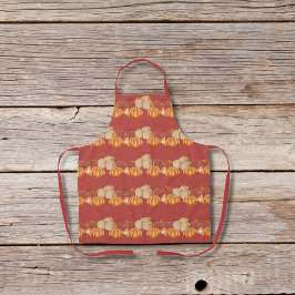 Delantal Pasteles de calabaza y cubos de azúcar marrón rojo
