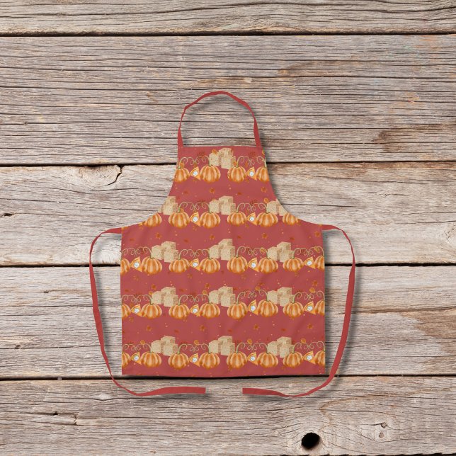 Delantal Pasteles de calabaza y cubos de azúcar marrón rojo (Subido por el creador)