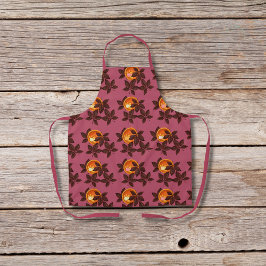Delantal Pasteles de calabaza y hojas de chocolate rosa pro
