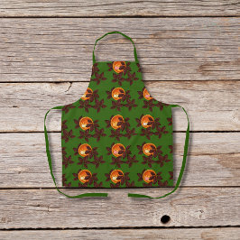 Delantal Pasteles de calabaza y hojas de chocolate verdes