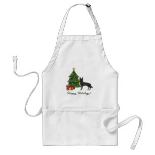 Delantal Pastor Alemán Bi-Black Árbol de Navidad Festivo