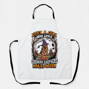 Delantal Pastor Alemán Halloween Perro Bruja Sombrero Calab