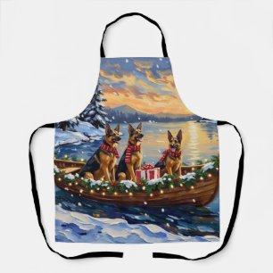 Delantal Pastor Alemán Navidad Barco Fiesta
