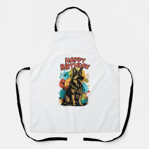 Delantal Pastor Alemán Perro Pastor Feliz Cumpleaños Fiesta