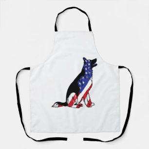 Delantal Pastor Alemán Perro Patriótico Bandera De EE. UU.