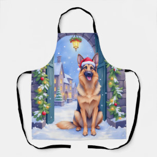 Delantal Pastor Alemán Puerta del Pueblo Nevado Santa Navid