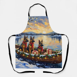 Delantal Pastor Belga Tervuren Barco de Navidad Vacaciones
