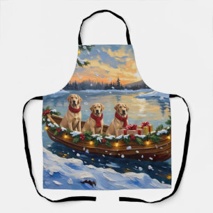 Delantal Pastore Labrador Navidad Barco Fiesta