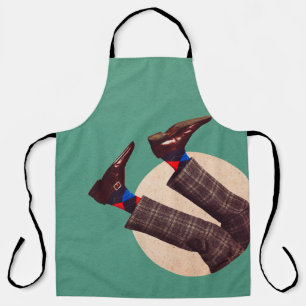 Delantal Patas macho apiladas en redondo sobre geométricas