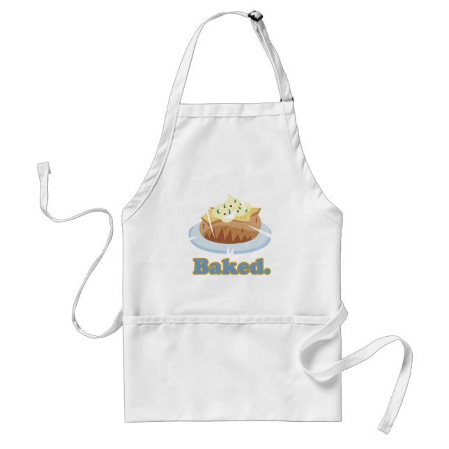Delantal Patata horneada con texto BAKED (Frente)