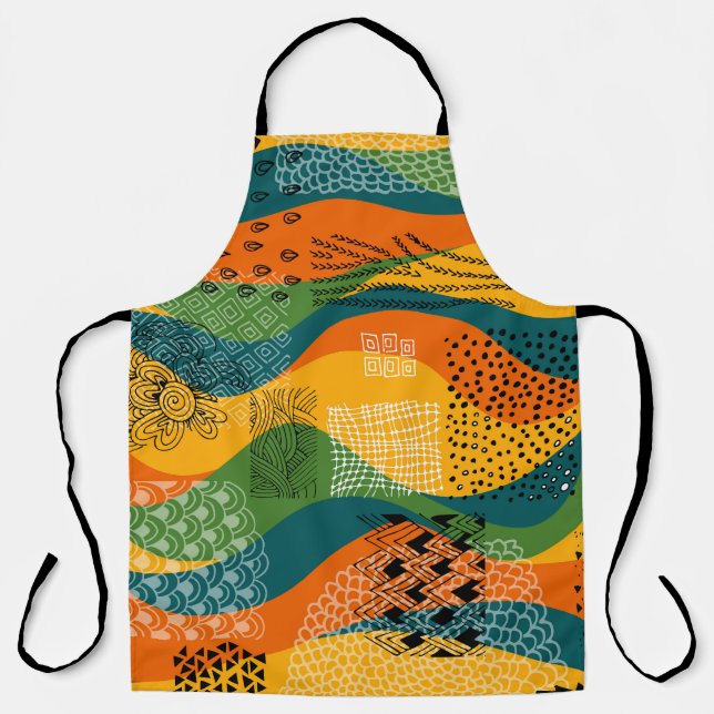 Delantal Patchwork de moda: Undulating Abstract Art (Anverso)