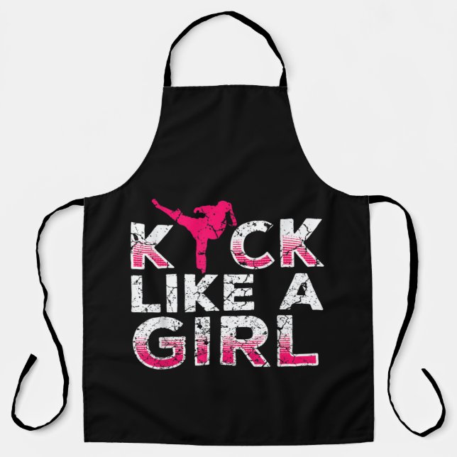 Delantal Pateo Como Un Chica Karate Kickboxing (Anverso)