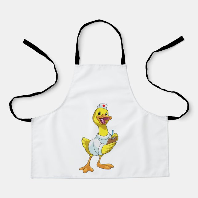 Delantal Pato como enfermera con corazón (Anverso)